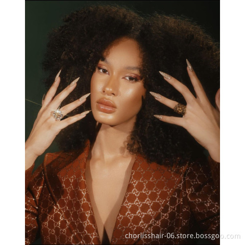 Cheap 14 Inch Synthetic Fiber Marley Braid Afro Kinky Curly Caterpillar Explosion Head Wig lace Frontal Wig For Black Women